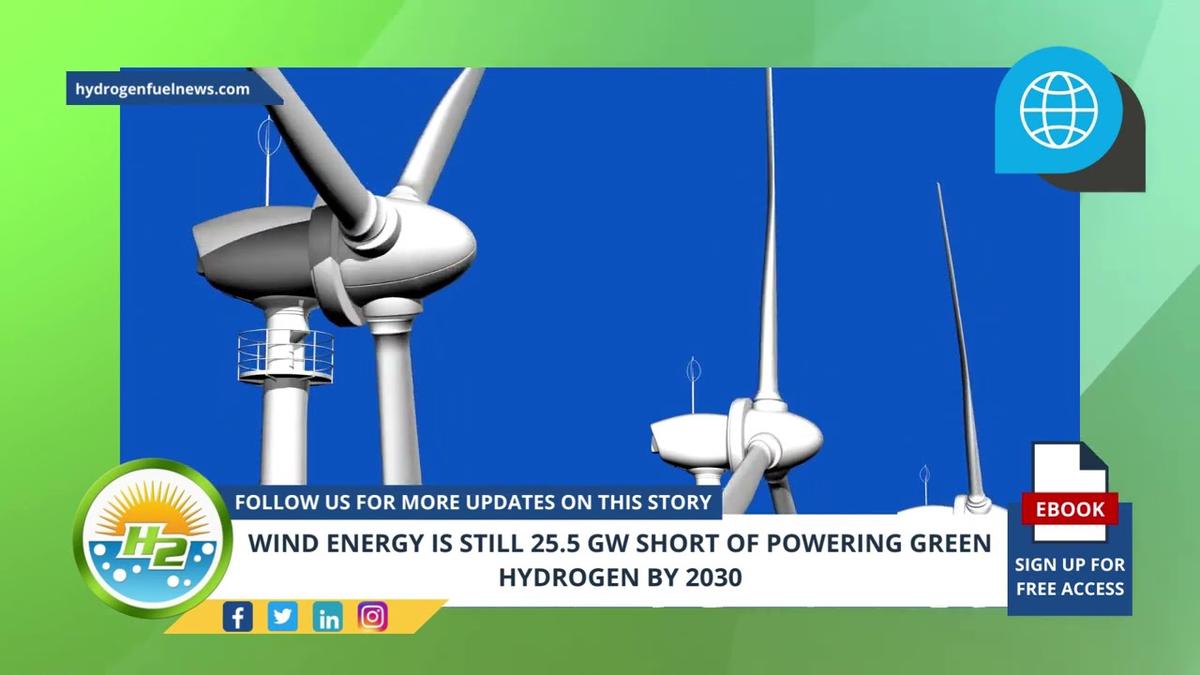 'Video thumbnail for Wind energy is still 25 5 GW short of powering green hydrogen by 2030'
