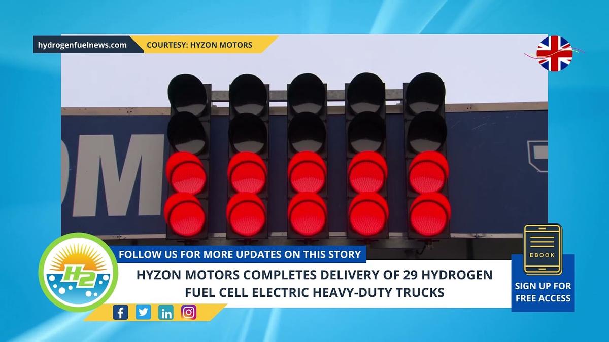 'Video thumbnail for Hyzon Motors completes delivery of 29 hydrogen fuel cell electric heavy-duty trucks'