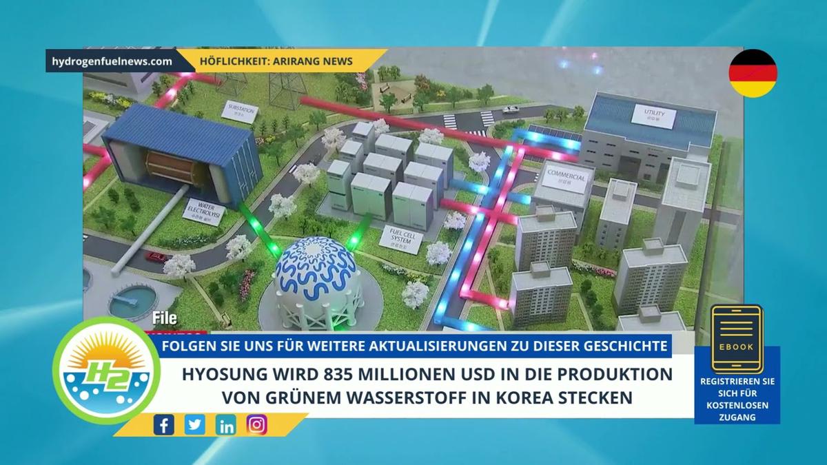 'Video thumbnail for [German] Hyosung to pour $835 million into green hydrogen production in Korea'