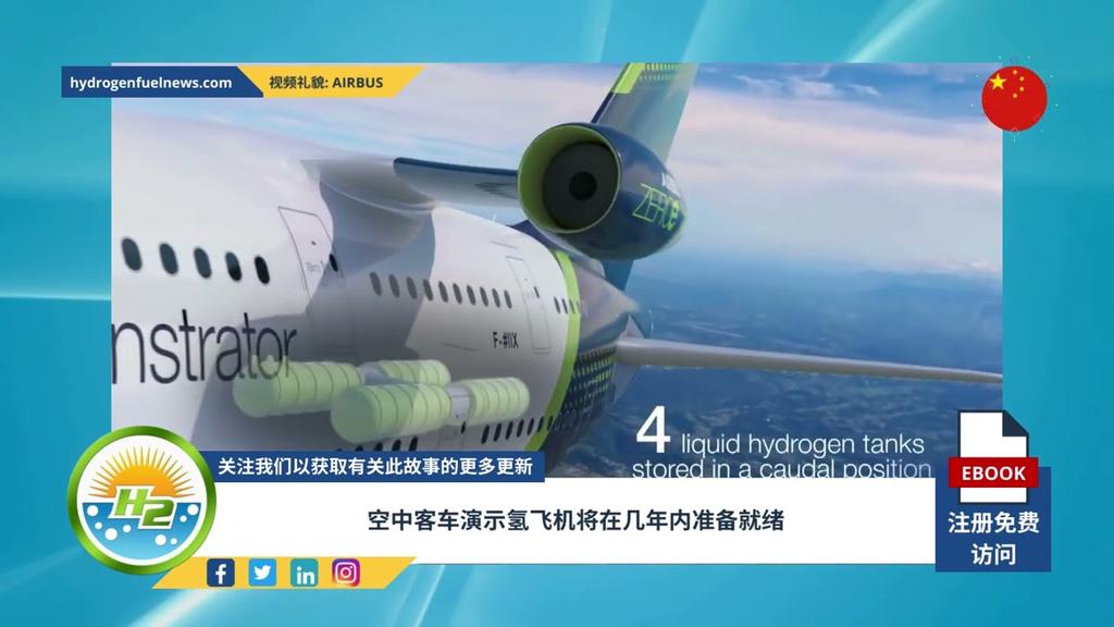 'Video thumbnail for [Chinese] Airbus demonstrator hydrogen airplane to be ready in handful of years'