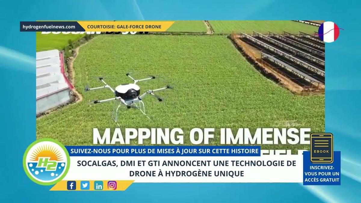 'Video thumbnail for [French] SoCalGas, DMI and GTI announce unique hydrogen drone tech'