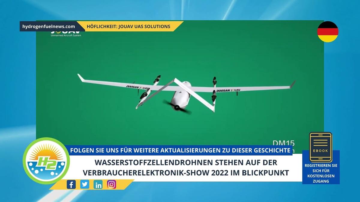 'Video thumbnail for [German] Hydrogen fuel cell drones take the Consumer Electronics Show 2022 spotlight'
