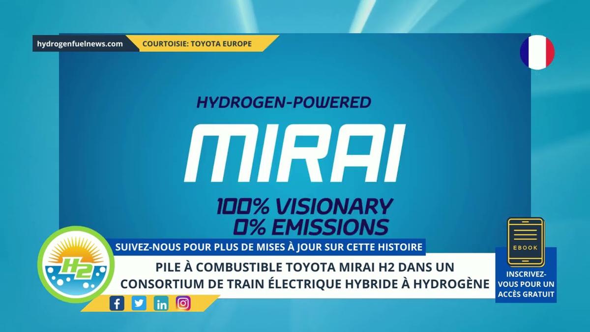 'Video thumbnail for [French] Toyota provides Mirai H2 fuel cells in hybrid hydrogen electric train consortium'