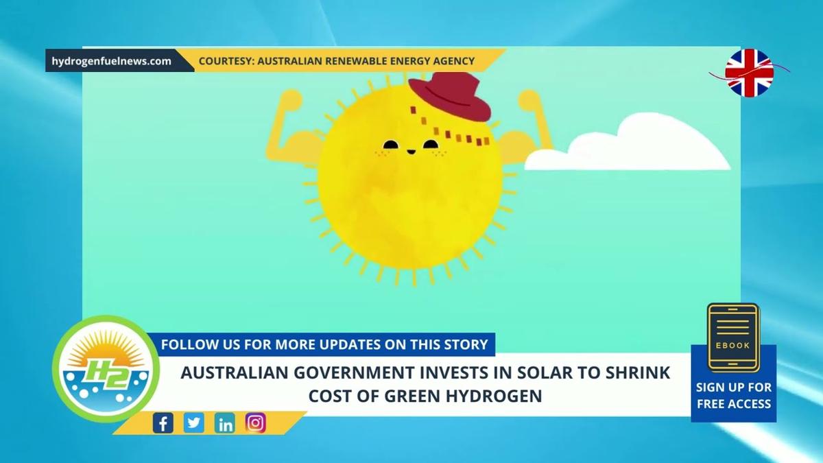 'Video thumbnail for Australian government invests in solar to shrink cost of green hydrogen'