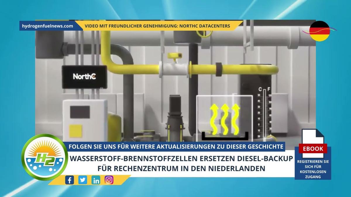 'Video thumbnail for [German] Hydrogen fuel cells to replace diesel backup for data center in the Netherlands'