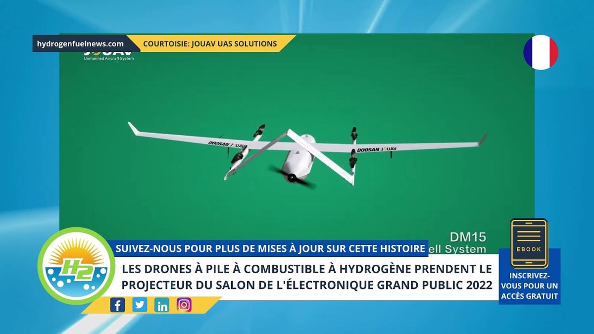'Video thumbnail for [French] Hydrogen fuel cell drones take the Consumer Electronics Show 2022 spotlight'