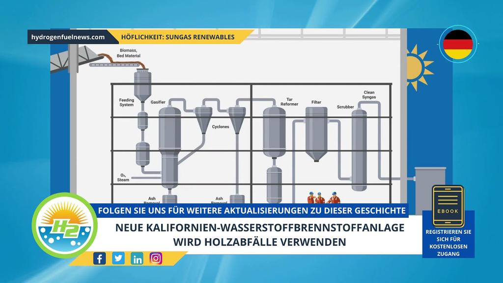 'Video thumbnail for [German] New California hydrogen fuel plant will use wood waste'