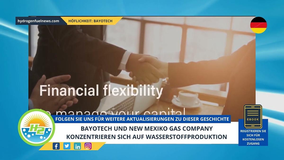 'Video thumbnail for [German] BayoTech and New Mexico Gas Company to focus on hydrogen production'