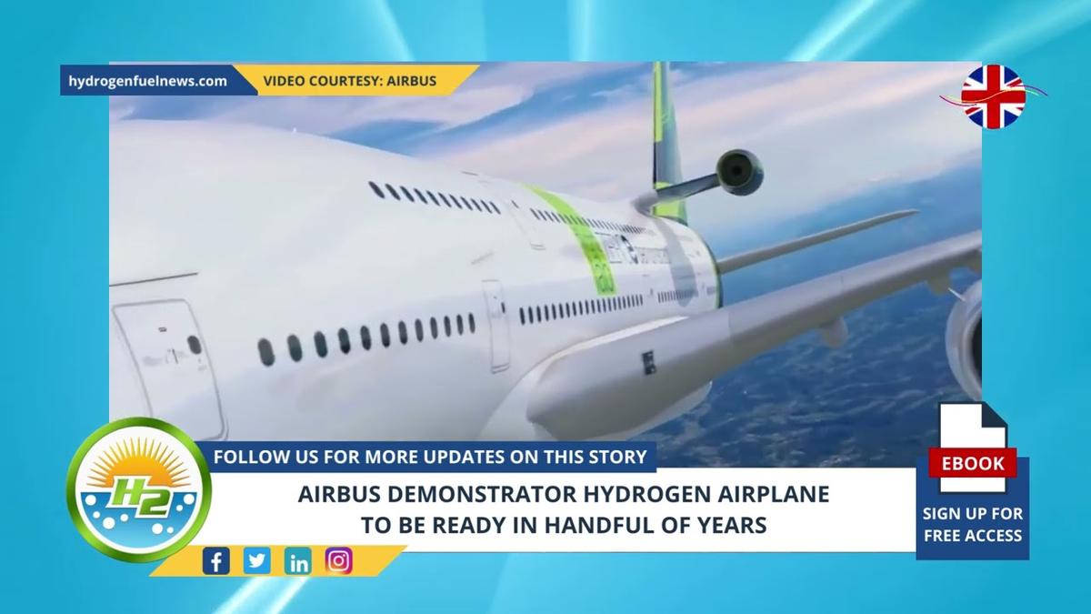 'Video thumbnail for Airbus demonstrator hydrogen airplane to be ready in handful of years'