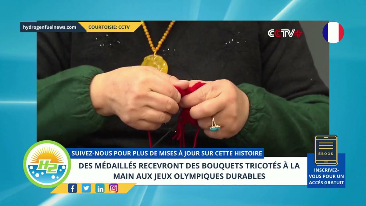 'Video thumbnail for [French] Medalists to receive hand-knit bouquets at sustainable Olympics'
