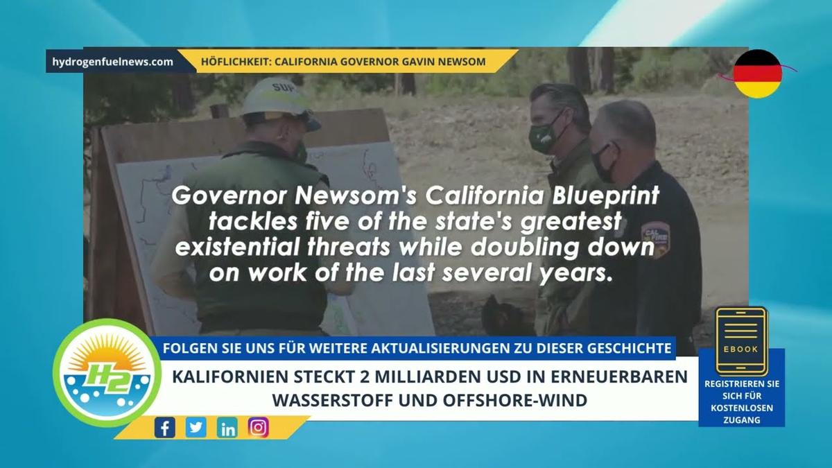 'Video thumbnail for [German] California pours $2 billion into renewable hydrogen and offshore wind'