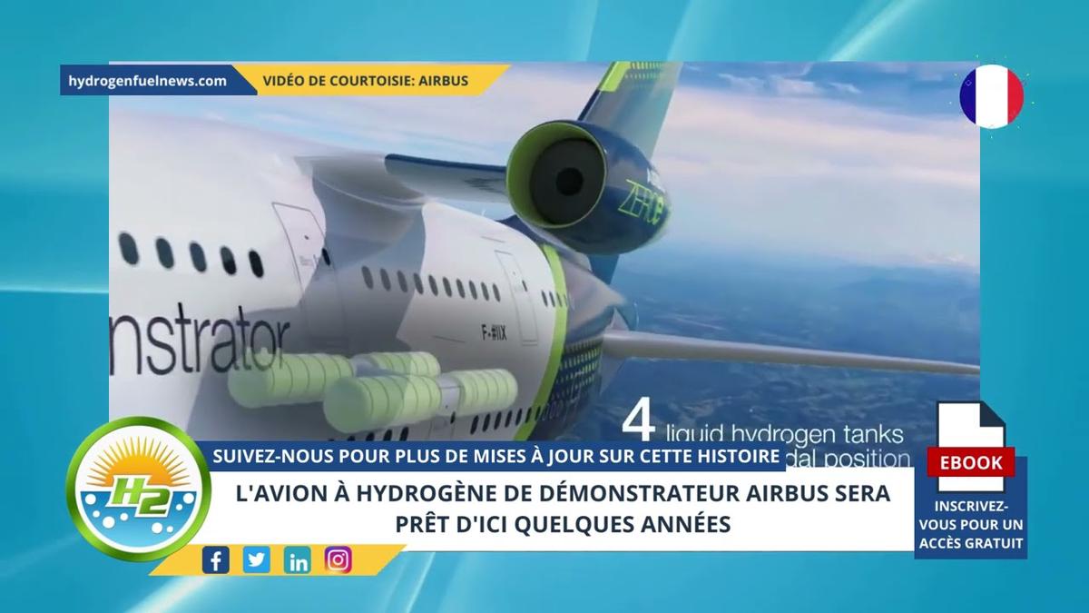 'Video thumbnail for [French] Airbus demonstrator hydrogen airplane to be ready in handful of years'