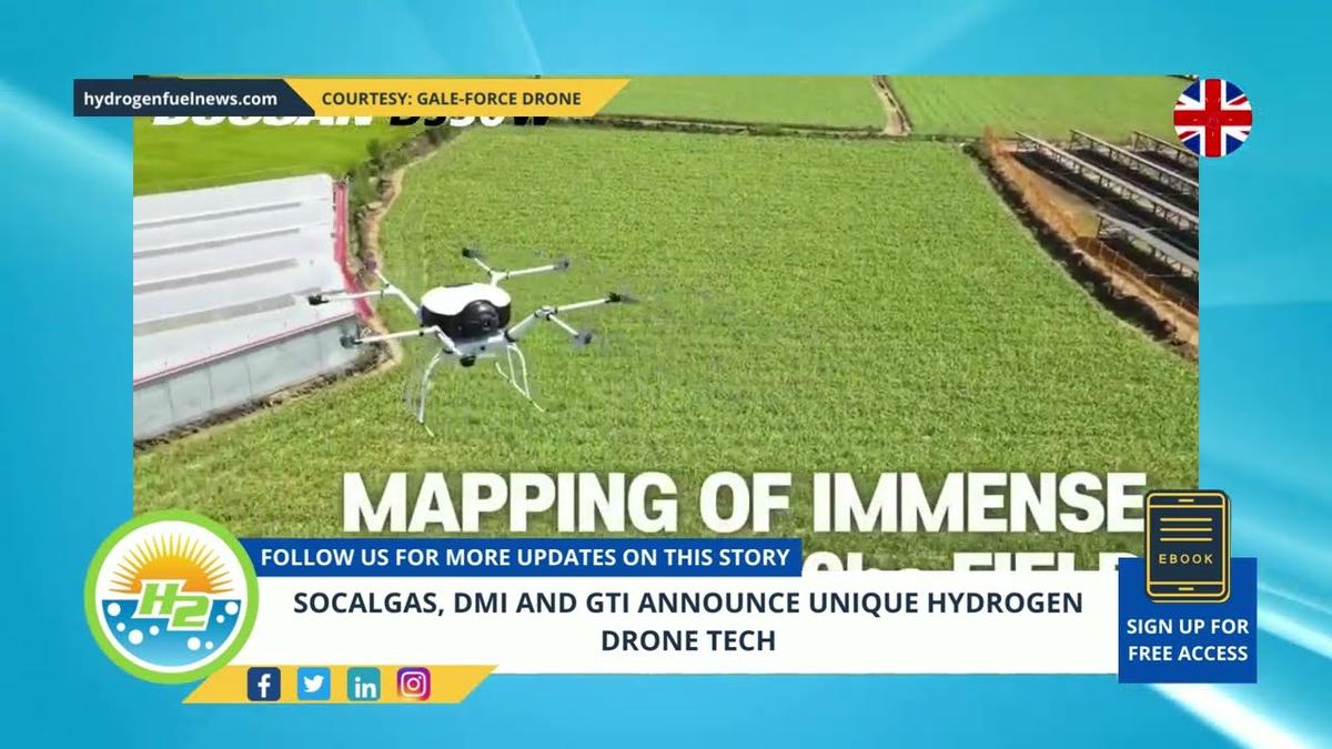 'Video thumbnail for SoCalGas, DMI and GTI announce unique hydrogen drone tech'