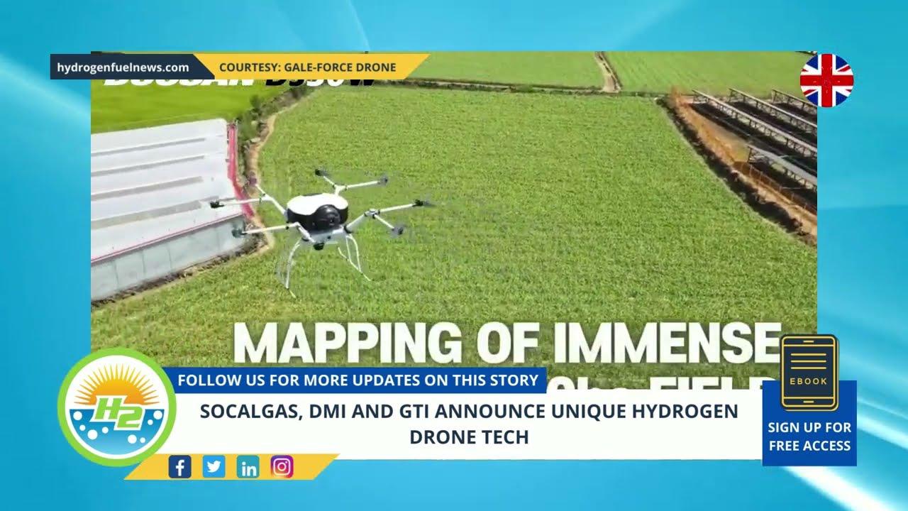 'Video thumbnail for SoCalGas, DMI and GTI announce unique hydrogen drone tech'
