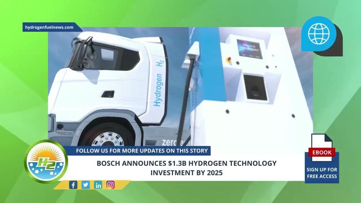 'Video thumbnail for Hydrogen News - Bosch announces $1.3B hydrogen technology investment by 2025'