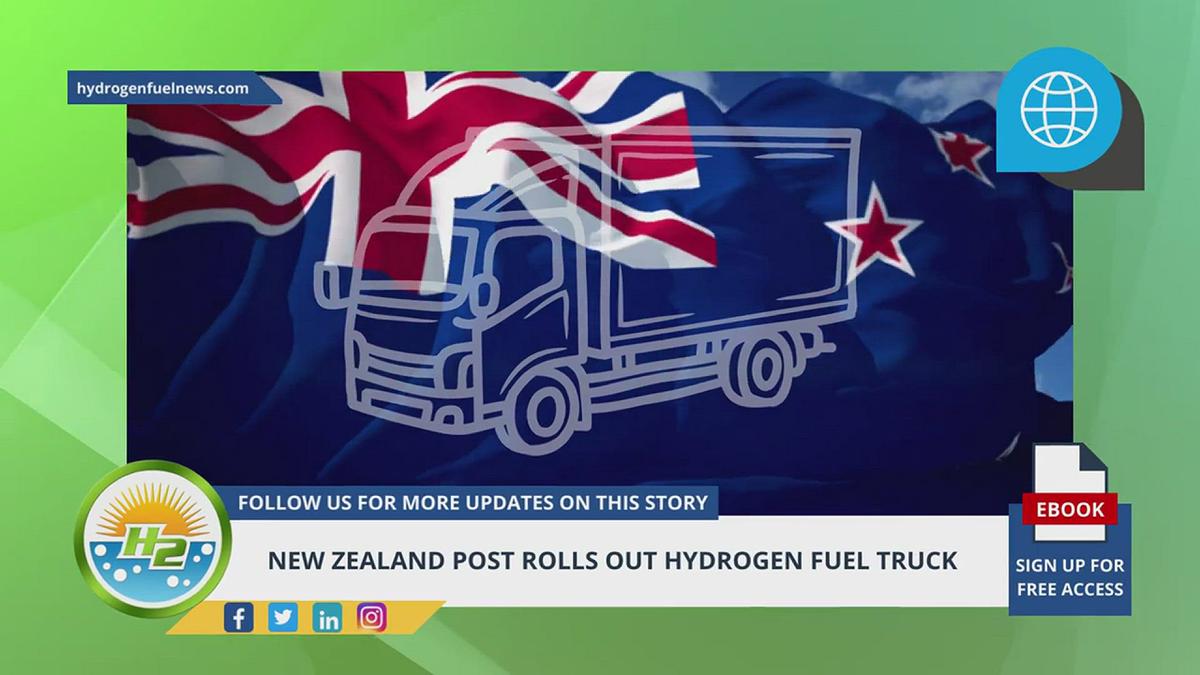 'Video thumbnail for New Zealand Post rolls out hydrogen fuel truck'