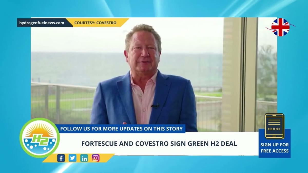 'Video thumbnail for Fortescue and Covestro sign green H2 deal'