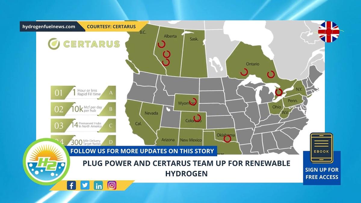 'Video thumbnail for Plug Power and Certarus team up for renewable hydrogen'