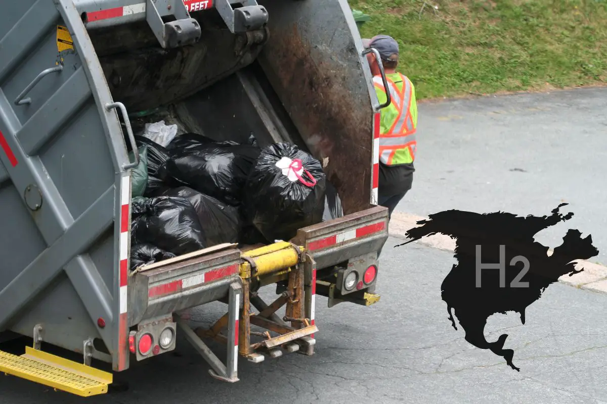 Hydrogen garbage trucks - North America H2 - Image of a standard garbage truck