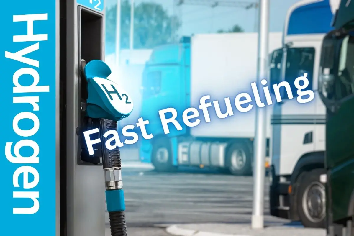 Hydrogen vehicles - Concept image of Fast truck refueling at an H2 station