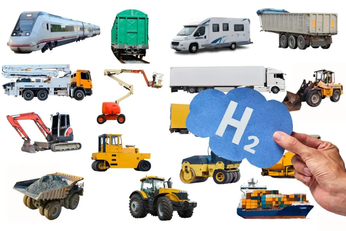 Hydrogen vehicles - Image of various heavy-duty vehicles