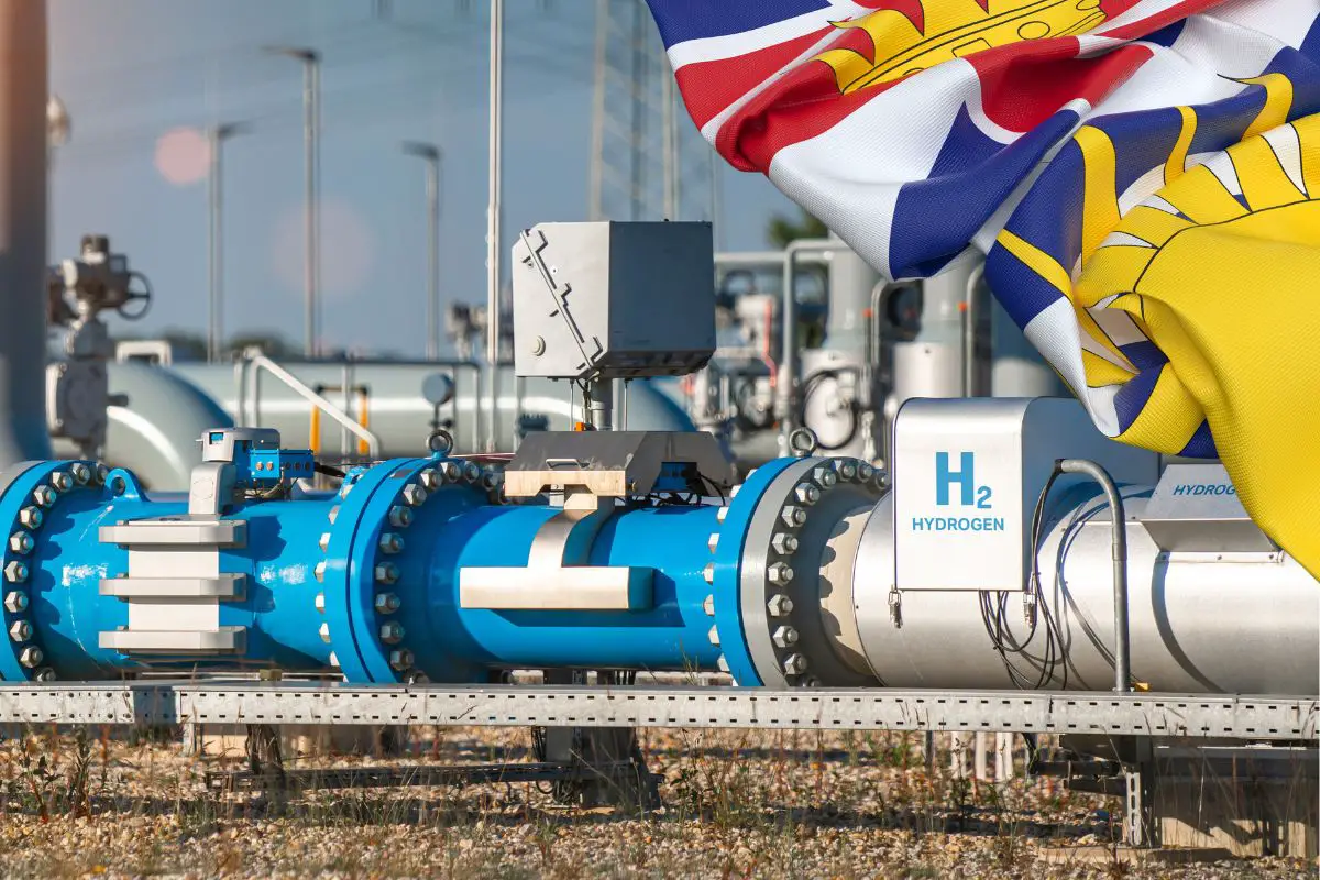 Green Hydrogen Production - Image of H2 Pipes and BC Flag