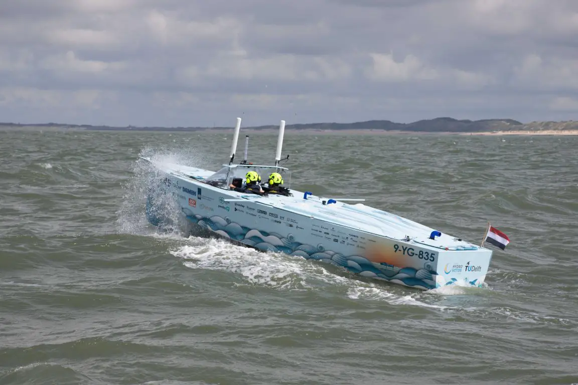 Hydrogen Boat Sailing the North Sea